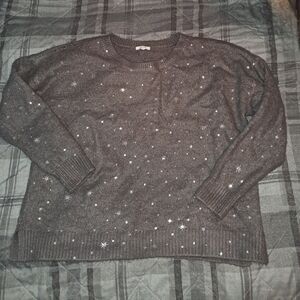 Maurices Gray Starry Knit Sweater